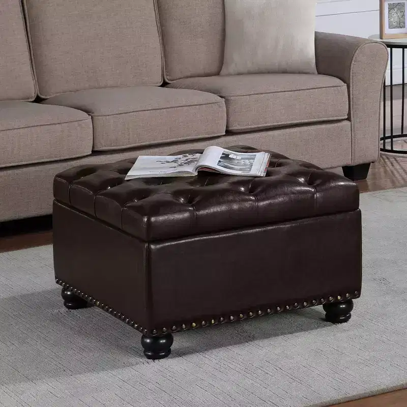 Breighton Home Empire Ottoman Coffee Table with Hidden Storage Espresso