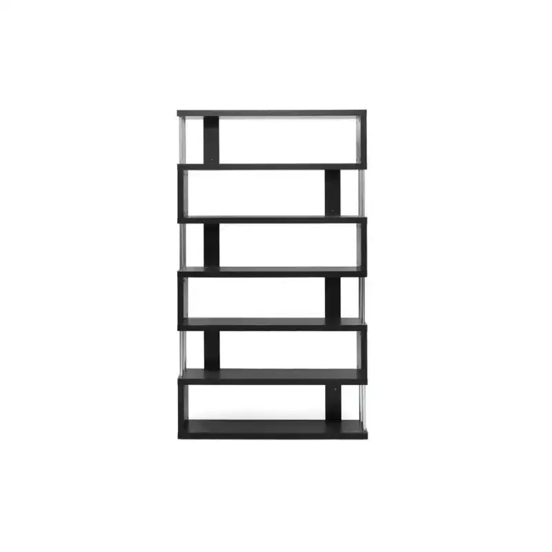 75.5" Barnes Six Shelf Modern Bookshelf - Baxton Studio