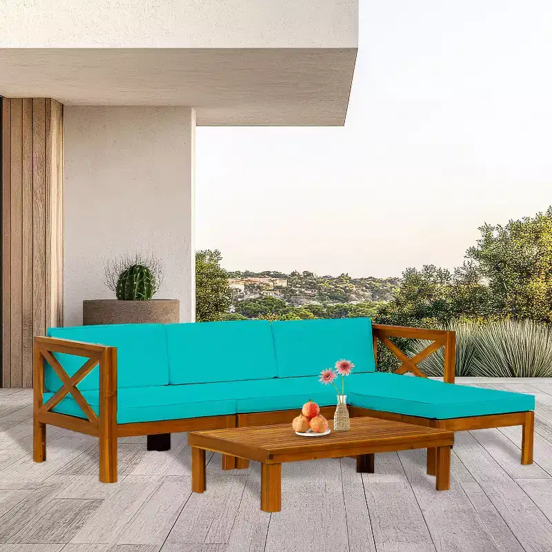 BestMassage 5 Piece Patio Sofa Set Outdoor Furniture for Beach Backyard and Garden