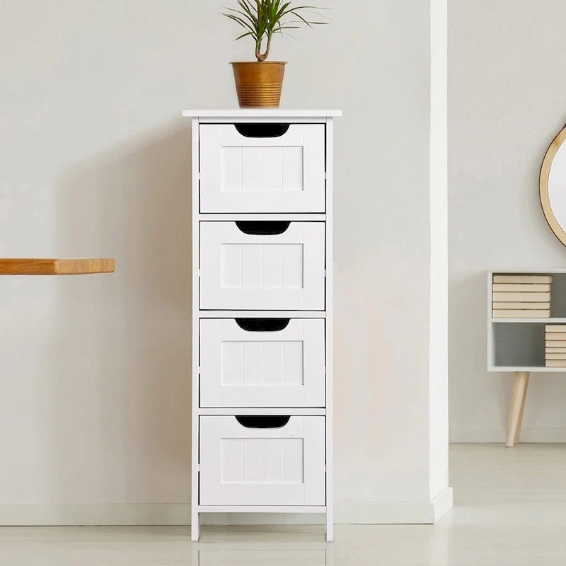 4-Drawer Slim Bathroom Storage Cabinet