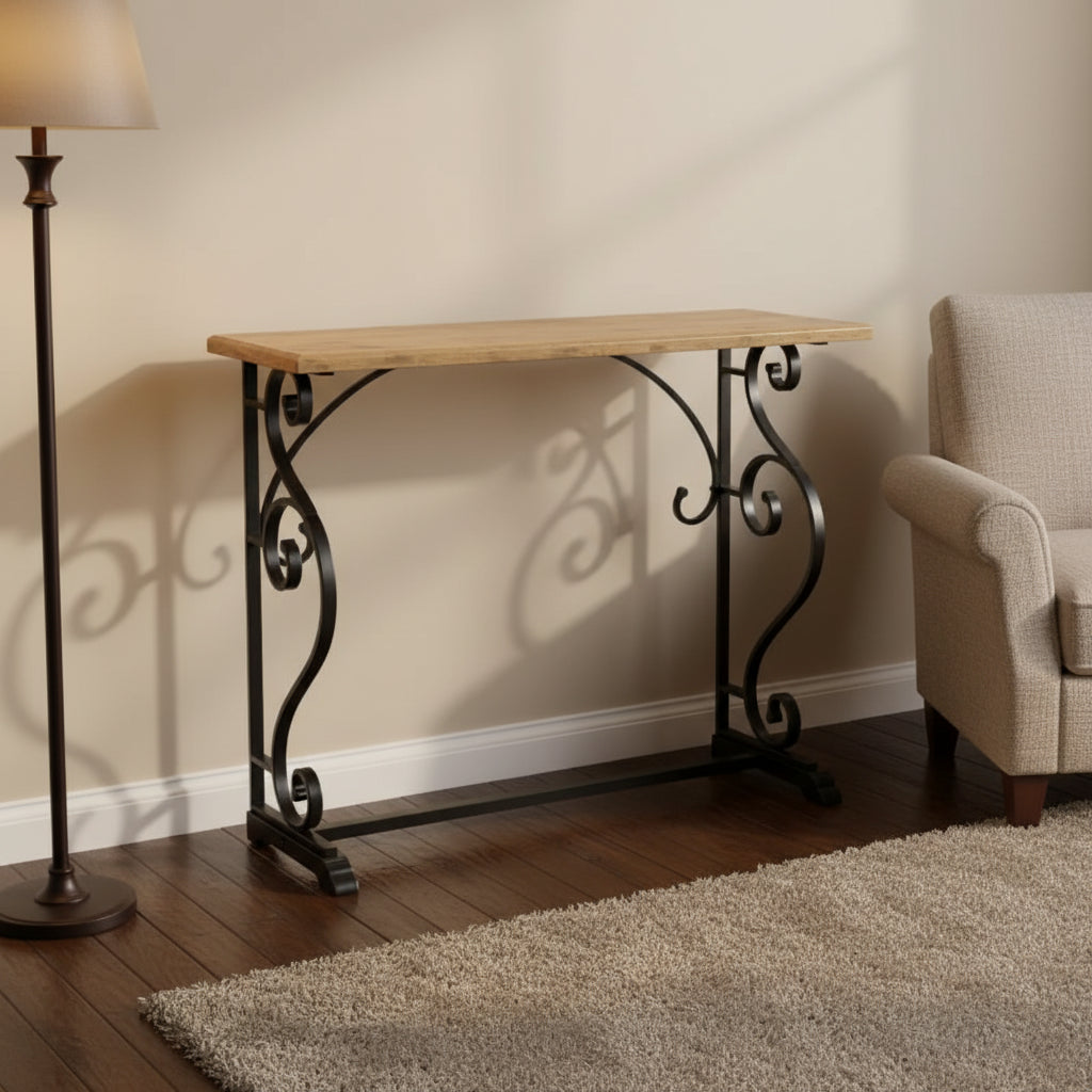 Rectangle Wood Console Table �C 13x36x30, Black