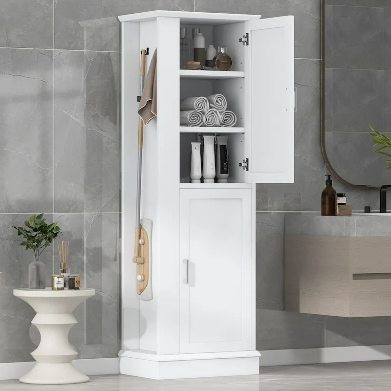 Tall Bathroom Storage Cabinet with Adjustable Shelves