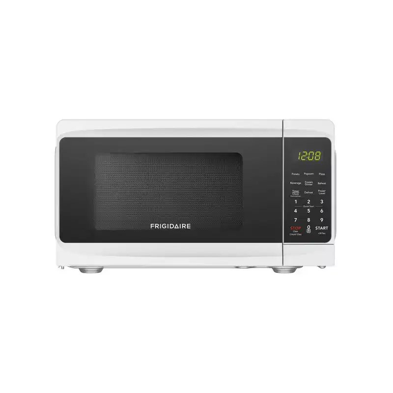 Frigidaire 700W 0.7CF Countertop Microwave Oven White: 10 Speeds, 6 Programs, ETL Listed, 1-Year Warranty