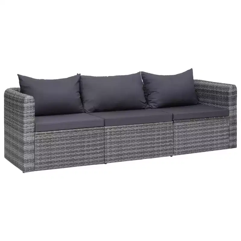 vidaXL Modular Poly Rattan Outdoor Sofa Set