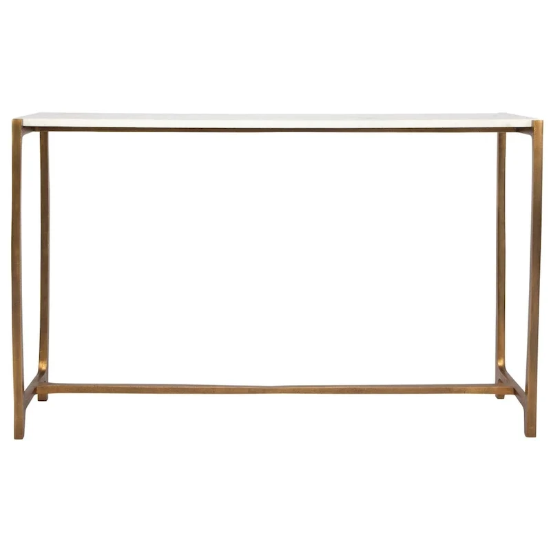 Marble Top Console Table - 47.25 - White and Gold