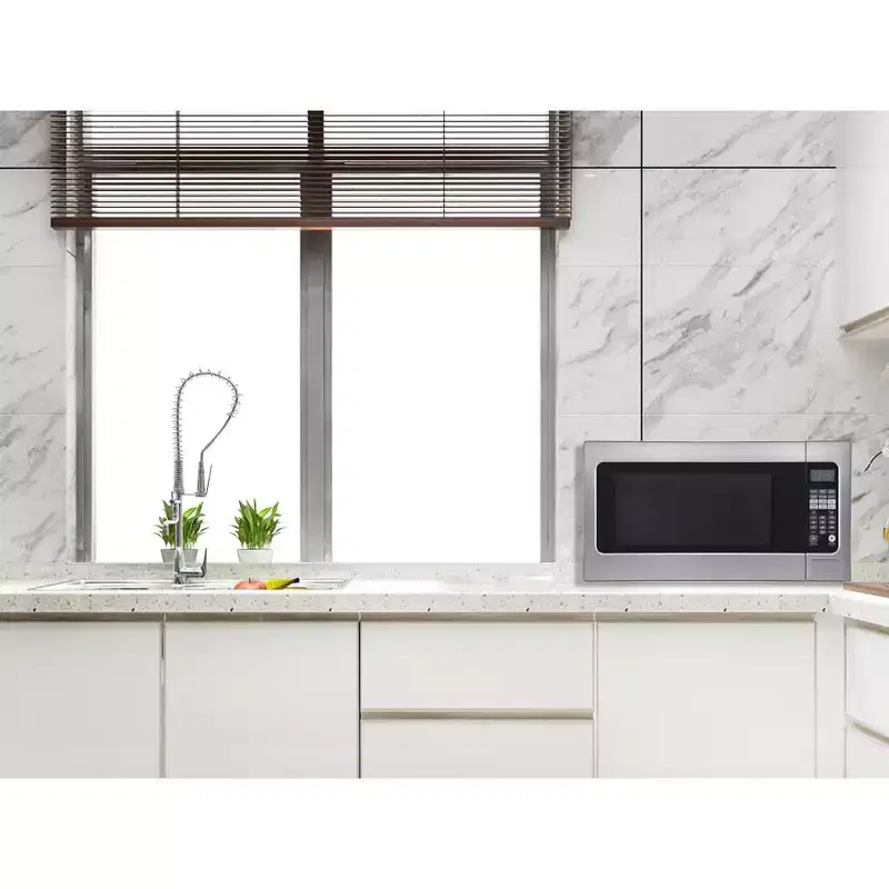 Impecca 2.2 Cu Ft Countertop Microwave, 1200 Watts - Stainless Steel