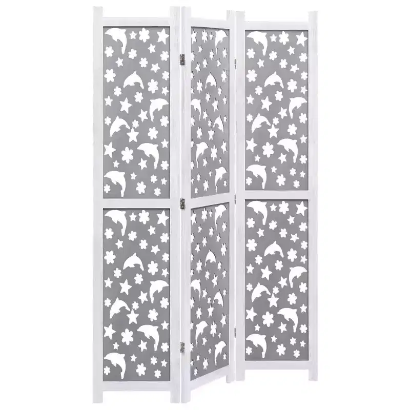 vidaXL Room Divider Folding Privacy Screen for Room Separation Solid Wood