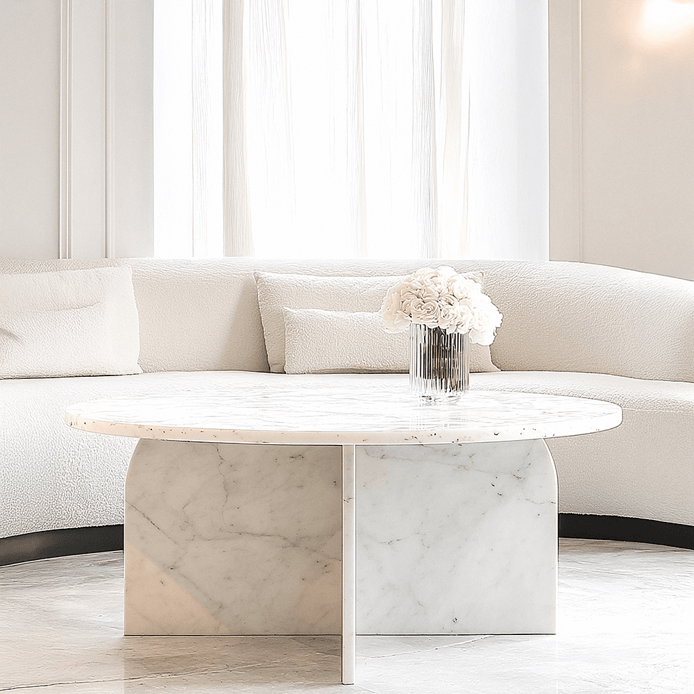 White Marble Round Coffee Table