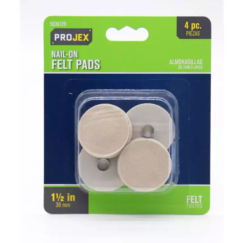 Projex - Felt - Protective Pad - Round - Brown - 7/8 in. x 1-1/2 in. - 4 Pack