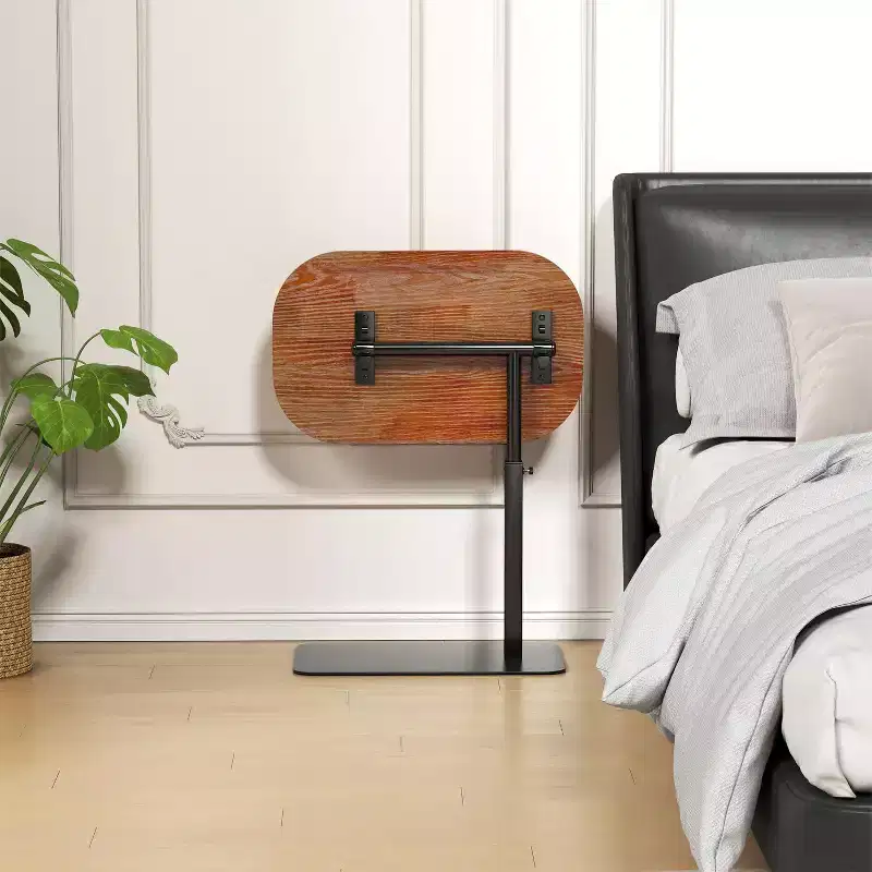 Adjustable C-Shaped End Table, Sofa Side Table with Metal Base, Folding Laptop Tray Desk, for Patio, Sofa, Bed, Living Room, Office, Small Spaces