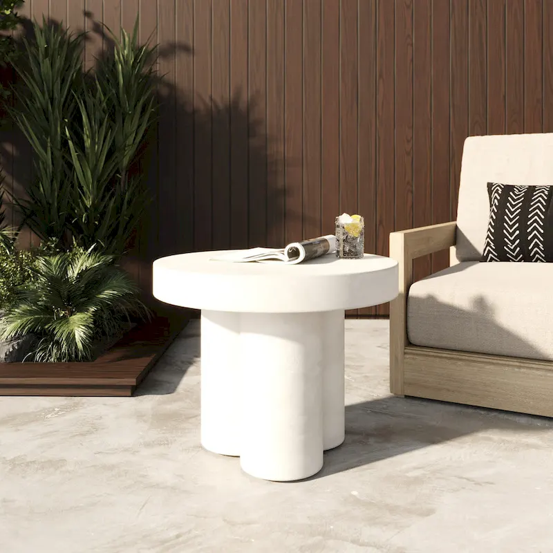 Modrest Bruni - Modern White Concrete End Table