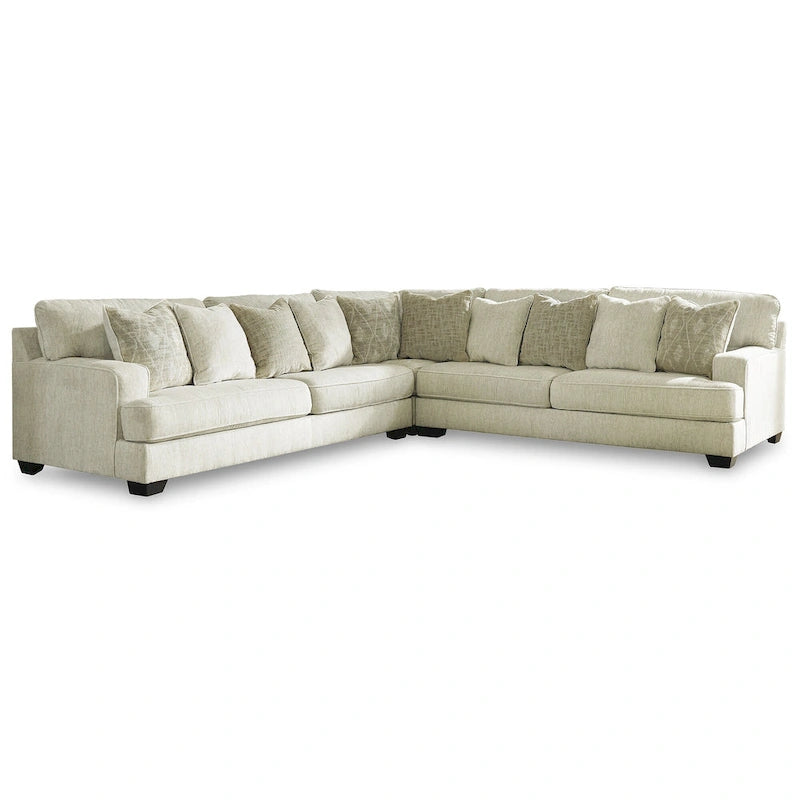 Signature Design by Ashley Rawcliffe Neutral Ivory and Beige 3-Piece Sectional Sofa
