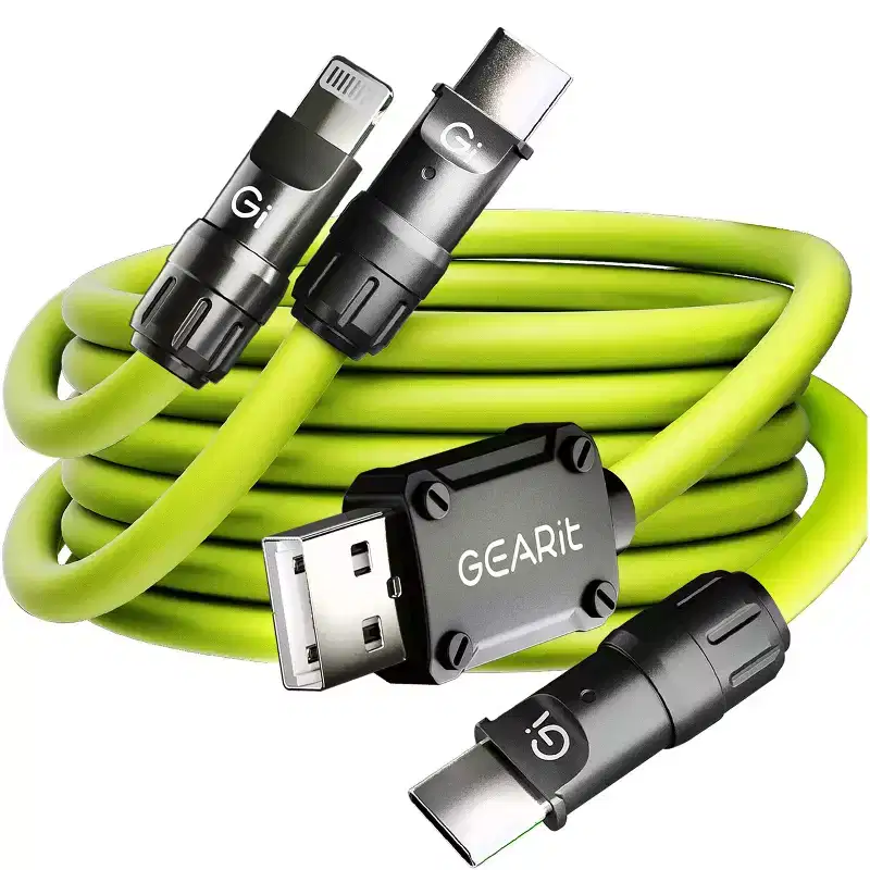 GEARit Lifestyle Series - 4-in-1 Silicone 100W USB-C Cable Fast Charging, 4 Feet