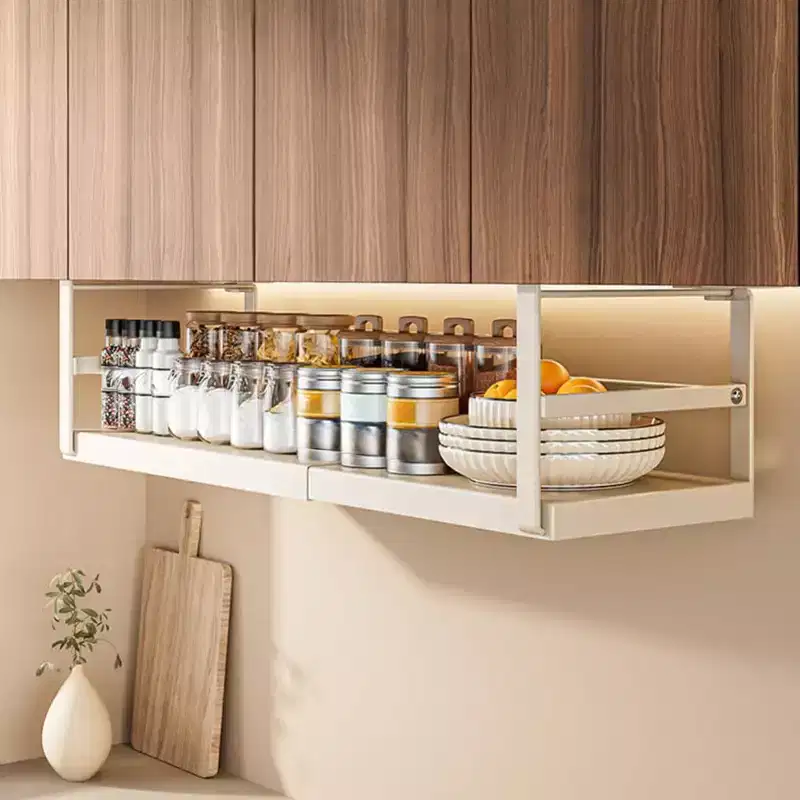Expandable Under-Cabinet Storage Basket with Adjustable Width