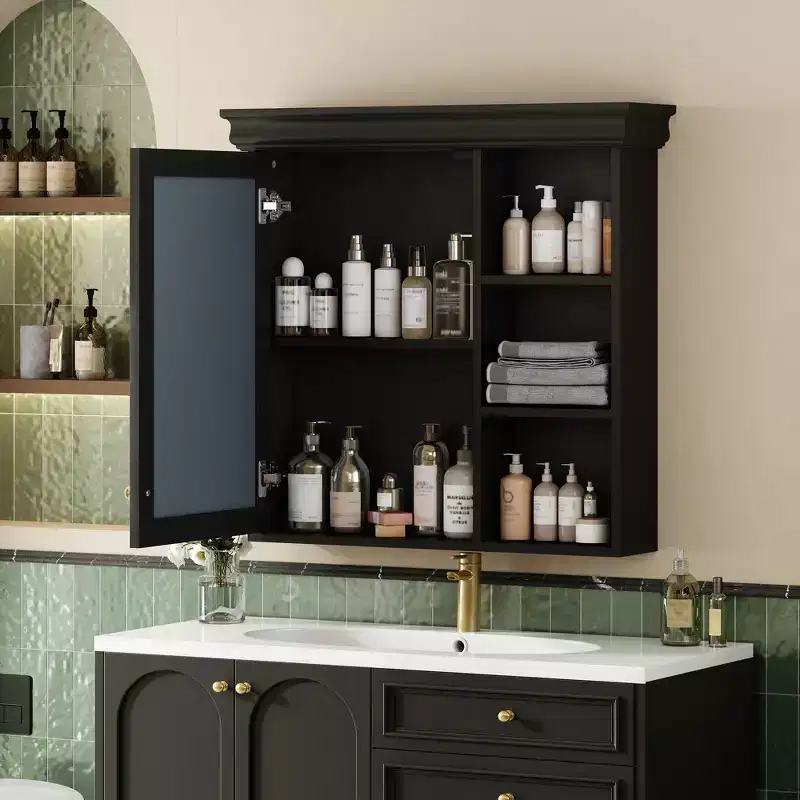 Modern Wall Mounted Bathroom Cabinet with Mirror & Storage Shelves,Medicine Cabinet Mirror Cabinet for Bathroom