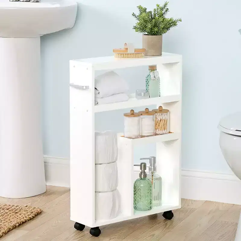 The Lakeside Collection Multifunctional Mobile Bathroom Cart 19W x 5.5D x 26.75H -