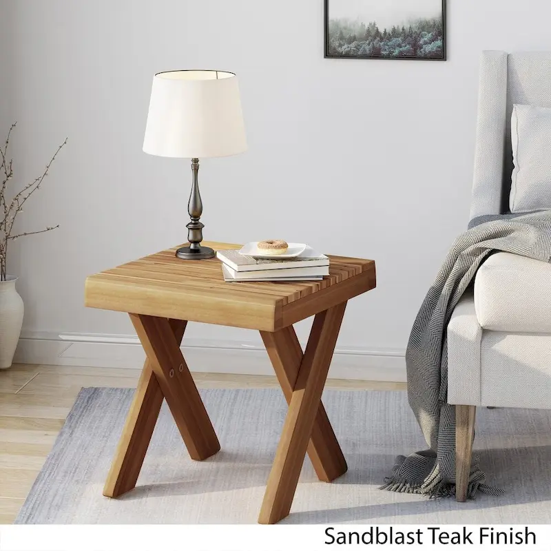 Acacia Wood Side Table by