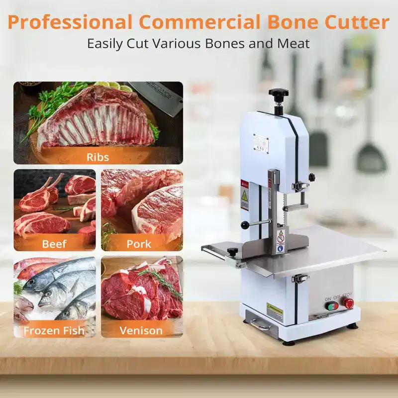 Garvee Meat Saw, 0.395.7 Inches Cutting Thickness with 6 Saw Blades, Bone Saw with Workbench