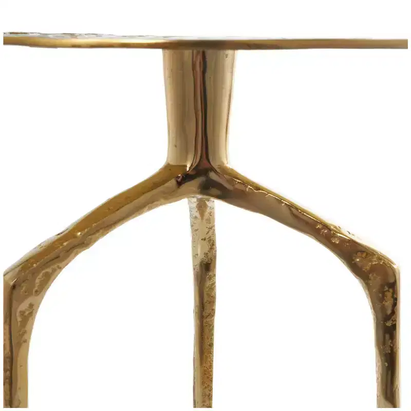 Olivia & May Aluminum Geometric Slim Textured Accent Table