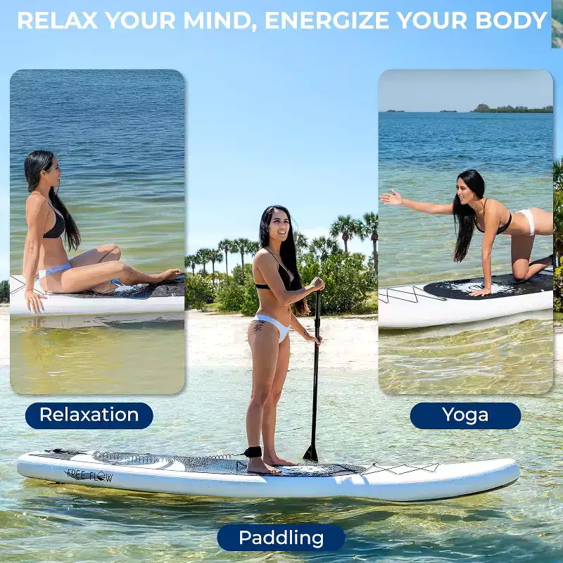 SereneLife Inflatable Stand-Up Paddleboard (SUP) - Free-Flow Welded, 275 lbs Capacity - SLSUPB16