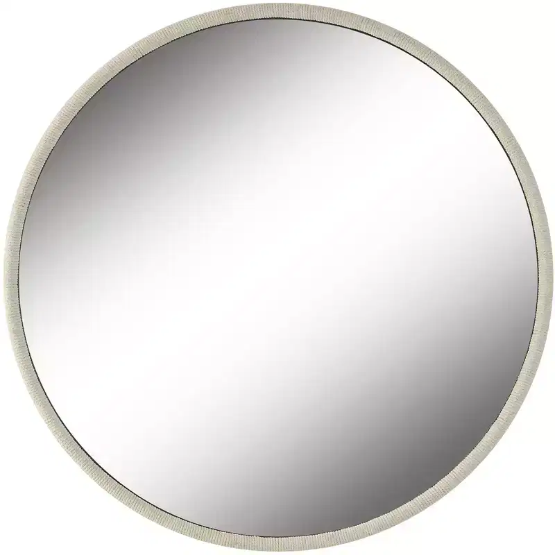 Uttermost Ranchero White Rope 42 1/2 Round Oversized Wall Mirror