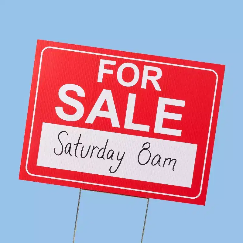 For Sale Sign - up&up™: Plastic, 12"x16", Red, Utility Shelf Parts, No Assembly Required