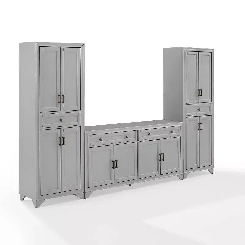 3pc Tara Sideboard and Pantry Set Distressed - Crosley