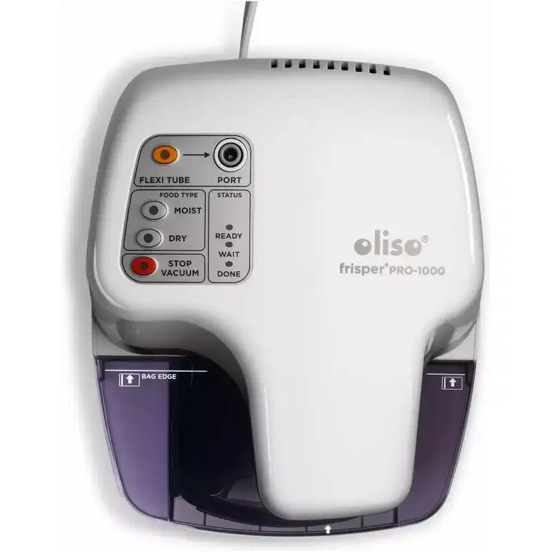 Oliso Pro Frisper PRO-1000 Smart Vacuum Sealer for Food Storage (White)
