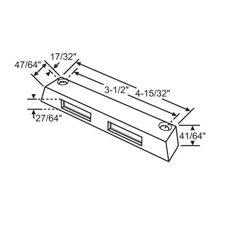 Brixwell Pd Surface Keeper Offset Mounting, Metal Material, 3-1/2 Hole Center, Black Finish