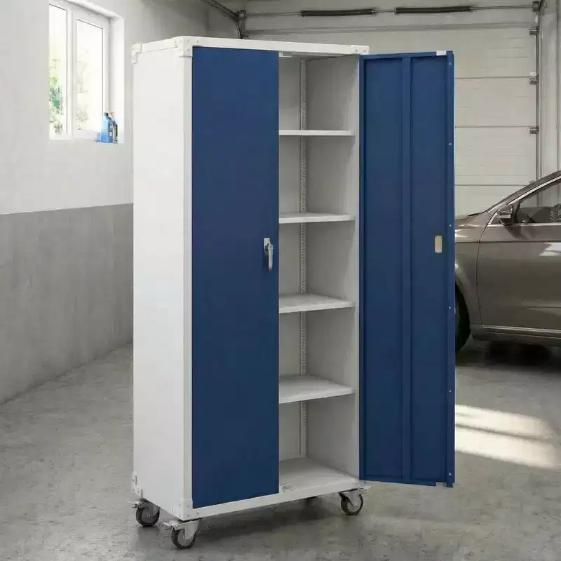 71.7" Heavy Duty Metal Rolling Storage Cabinet with Adjustable Shelves