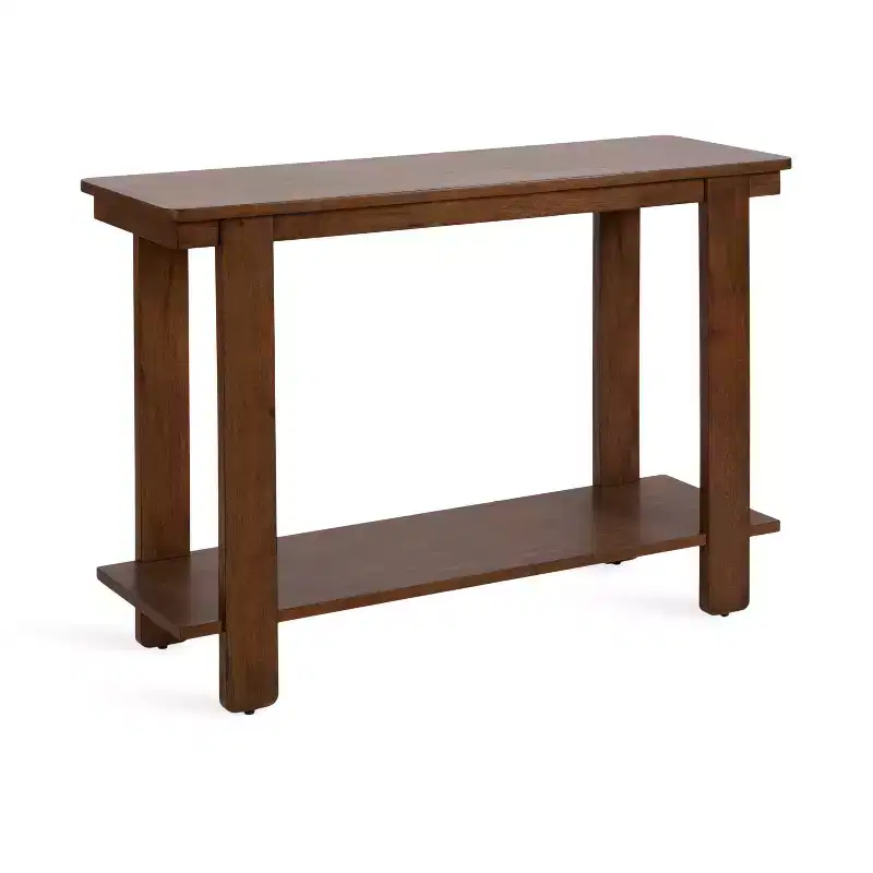Kate and Laurel Foxford Wood Console Table, 42x14x30, Walnut Brown