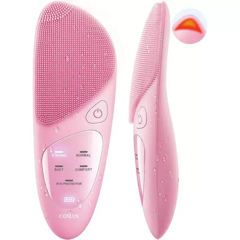 COSLUS JMY05 Face Scrubber Facial Cleansing Brush: Silicone Portable Waterproof Rechargeable Face Wash Brush,Electric Face Exfoliator
