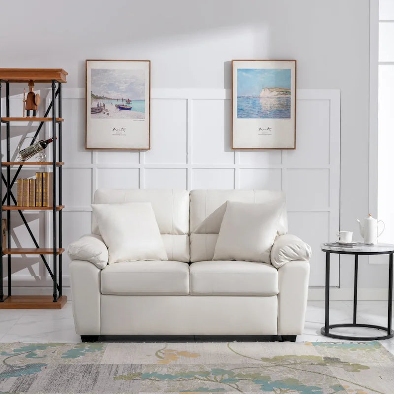 Morden Fort Upholstered Loveseats for Living Room,Two-Seater Sofa Faux Leather