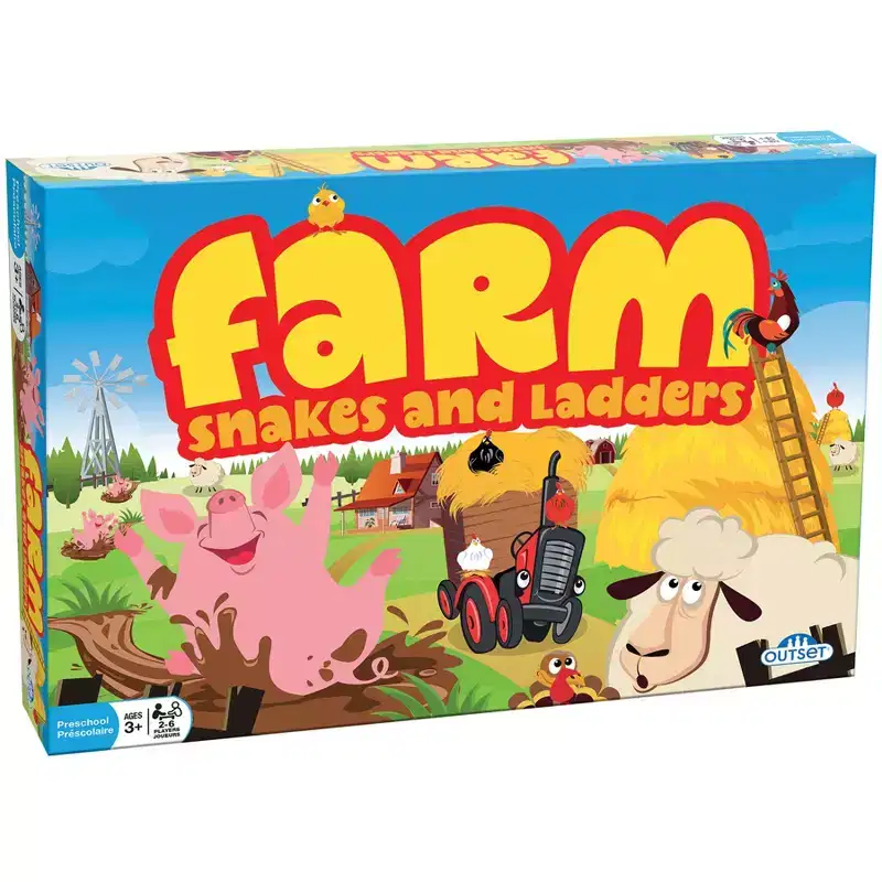 Farm: Snakes and Ladders Board Game, 2-6 Players
