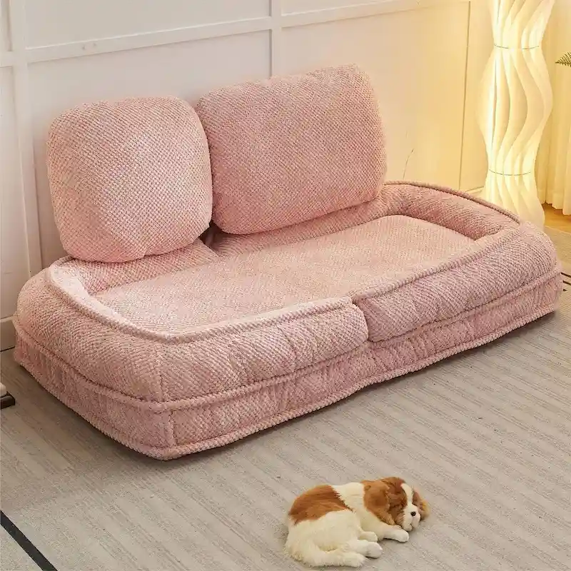 Convertible Flip Chair, Floor Sofa, Folding Couch Bed with 5-Angle Adjustable Backrest