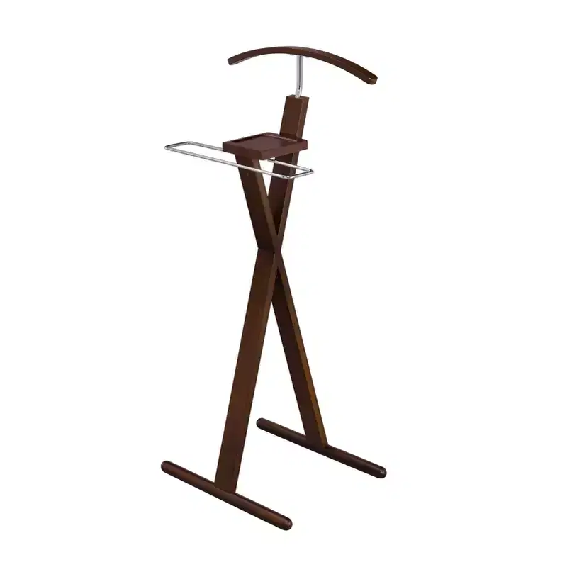 Walnut / White Valet Stand, Single