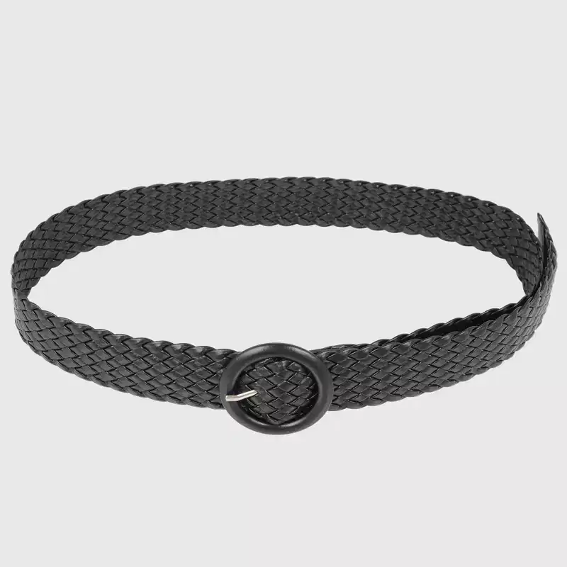 Anna-Kaci Sleek Woven Women's Fashion Belt with Plastic Buckle