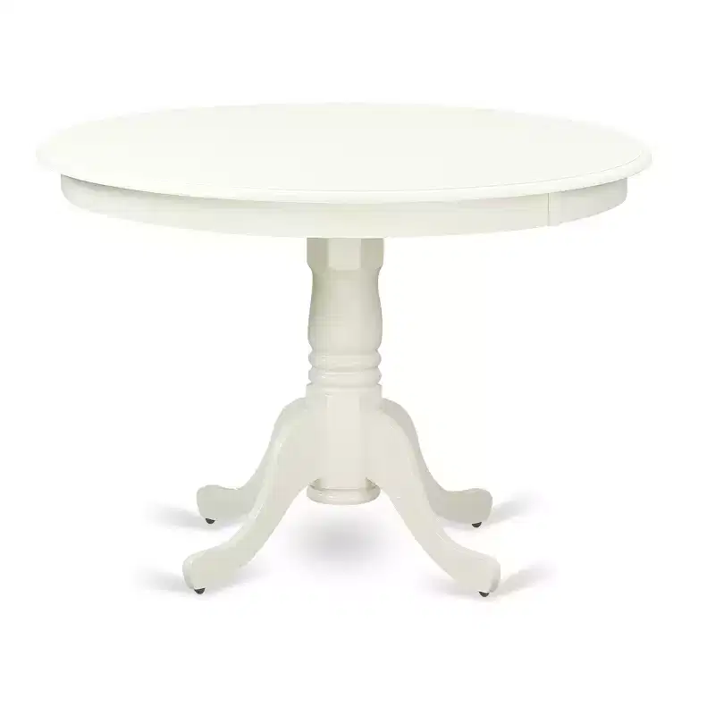 HomeStock Belmont 5-Piece Hartland Set With One Dining Table And Four Wood Seat Dinette Chairs In A Beautiful Linen White Finish