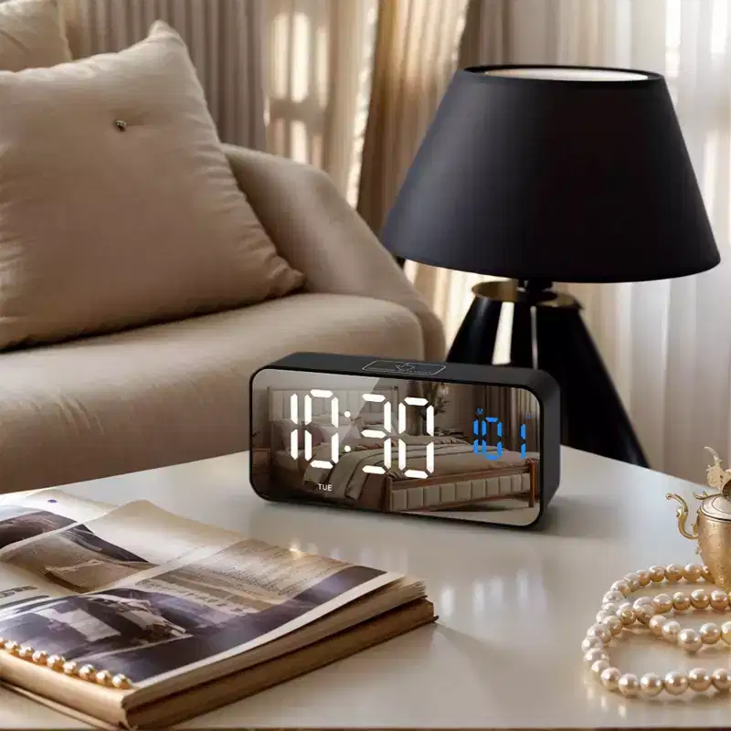 REGALWOVEN Digital USB Charging Ports Adjustable Volume Three Alarms Clock 5.5L x 1.3W x 2.7H1 Pc