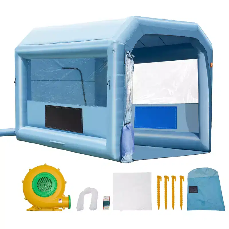 VEVOR Portable Inflatable Painting Enclosure, Dimensions 13.1 x 9.8 x 9 ft, Equipped with 750W Robust Air Blower and Air Filtration Mechanism, Blue