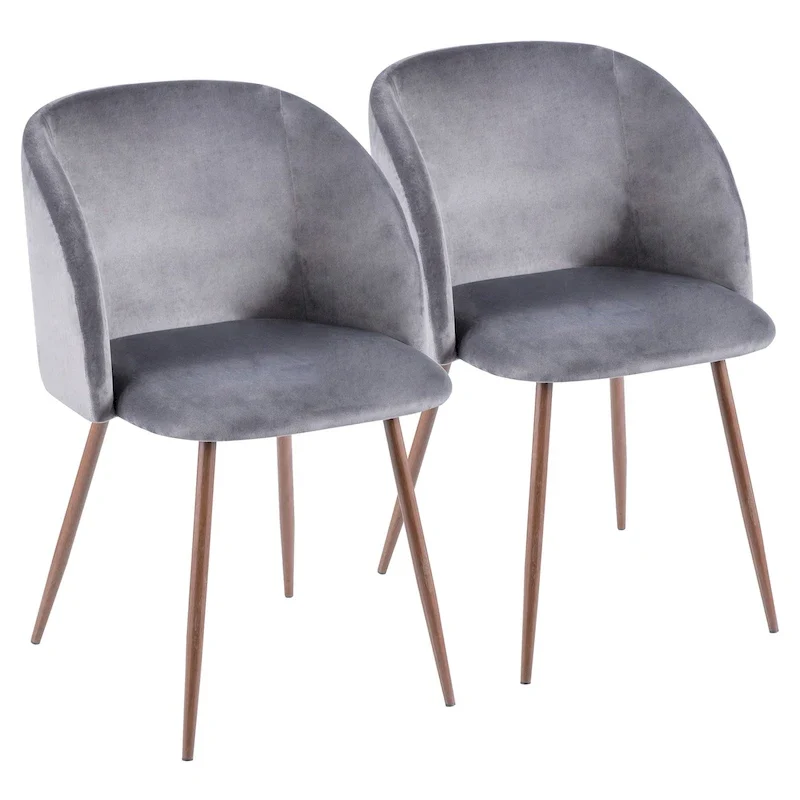 Upholstered Dining Chairs with Curved Arms & Metal Legs, Set of 2 �?Multiple Colors