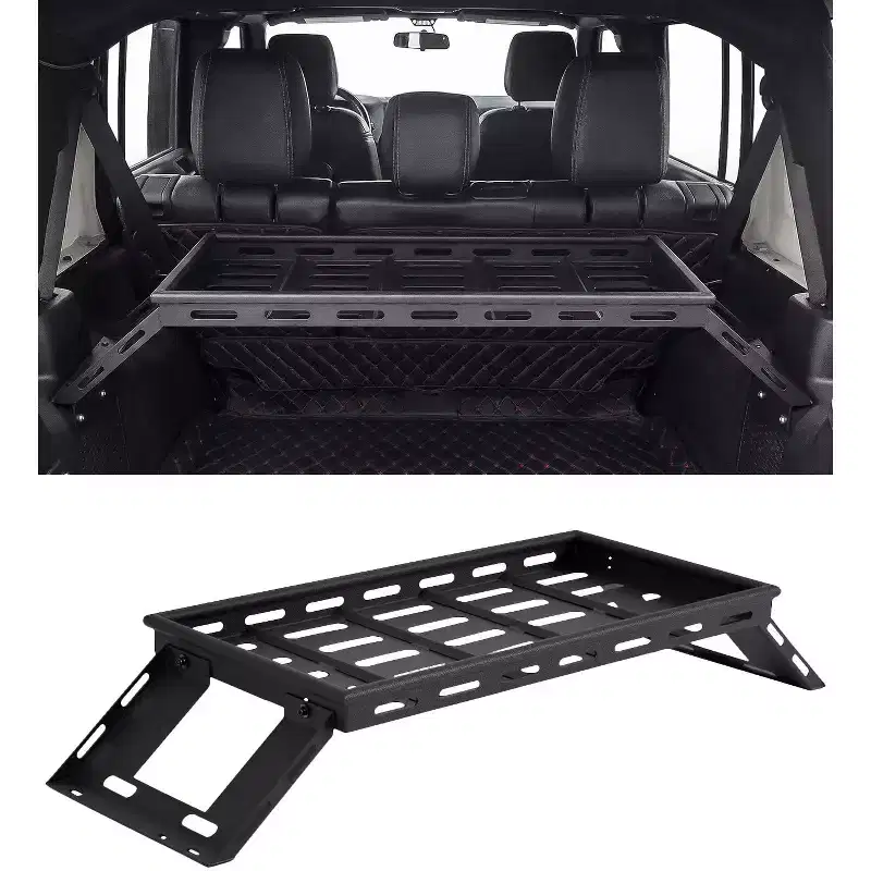 Heavy-Duty Rear Trunk Cargo Storage Rack for 2007-2025 Wrangler JK JKU JL JLU Unlimited 4DR  350LBS Carbon Steel Luggage Rack  Easy Installation