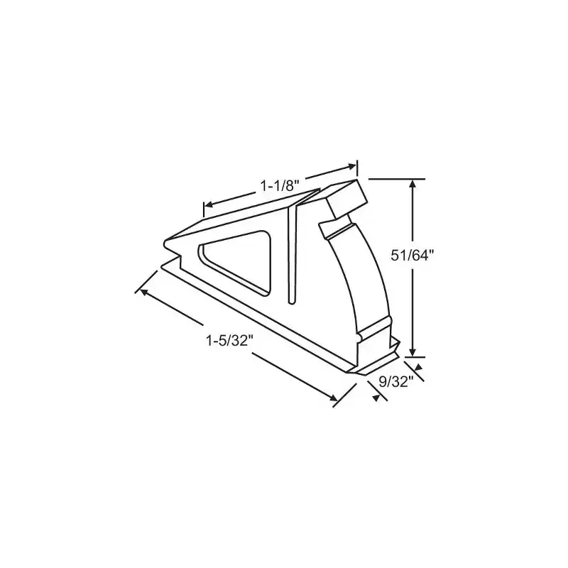 Brixwell Vent Lock, Nylon Material, 1-1/8 Width, 9/32 Thickness, White Finish