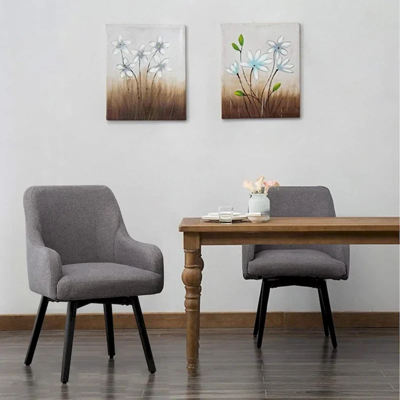 Swivel Dining Chairs Set of 2 Upholstered Accent Chairs Living Room Chairs Desk Office Arm Chair