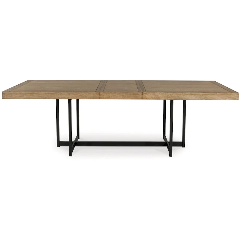 Myka Dining Table, Extension Leaf, Rectangular Brown Wood 80-98 Inch