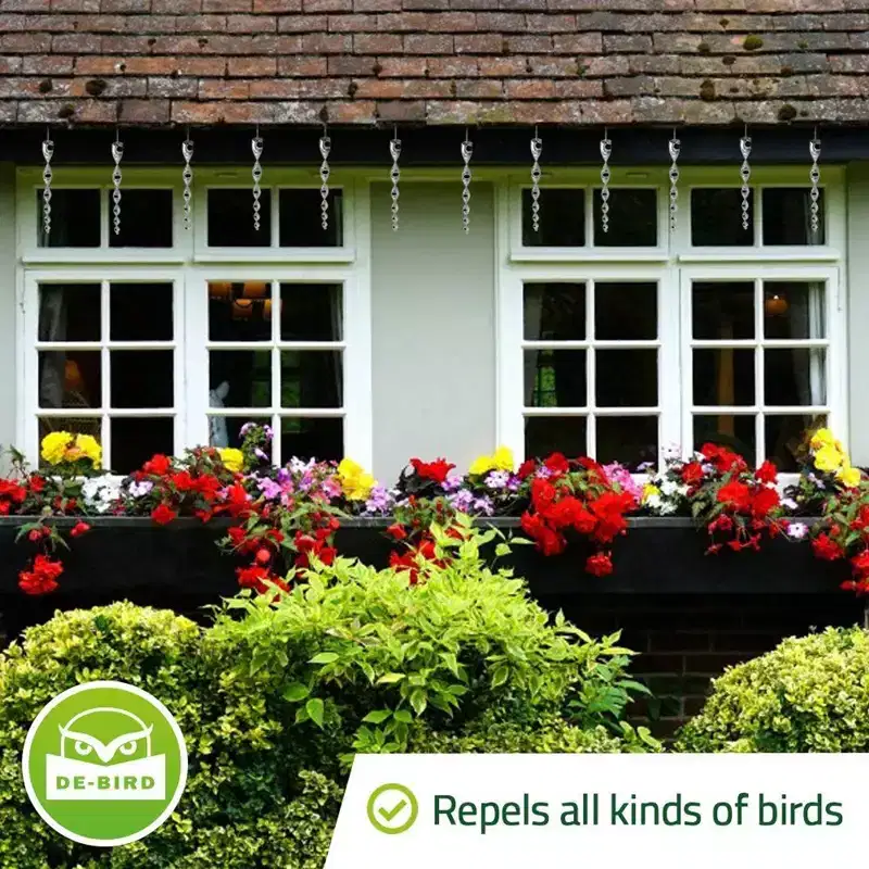 De-Bird Bird Scare Rods, Bird Deterrents for Outside, Easy-Install Bird Deterrent, Woodpecker Deterrent, 12-Pk