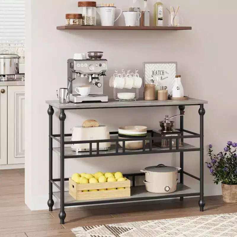 Narrow Console Table with Storage Rack