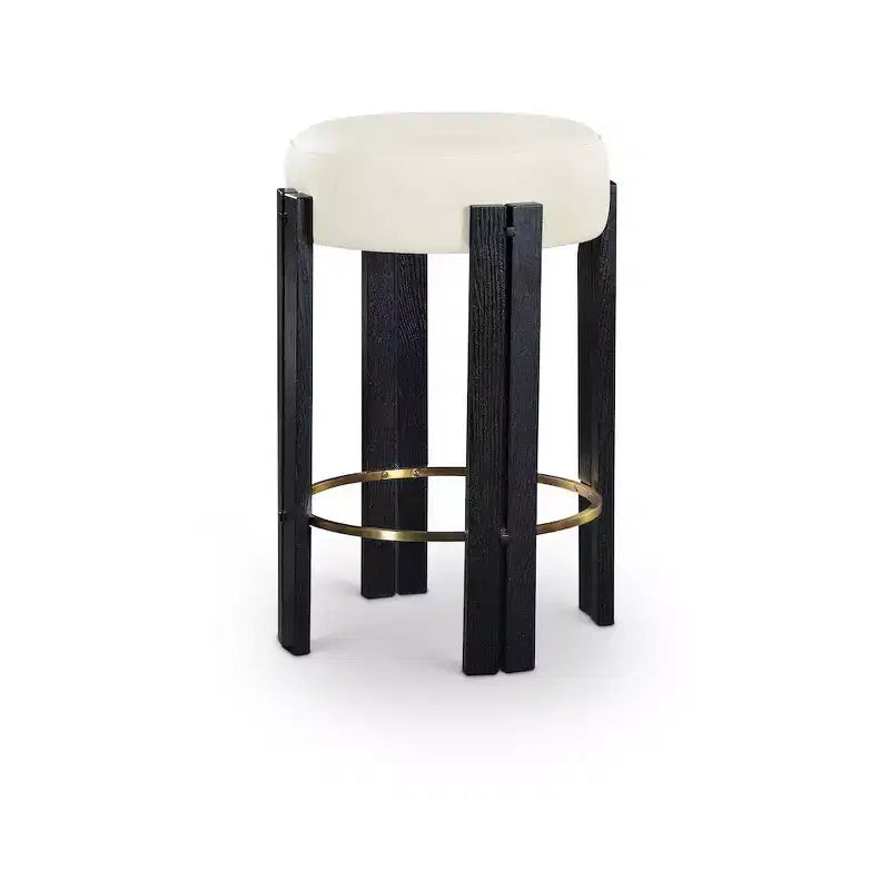 Harrison Cream Vegan Leather Counter Stool