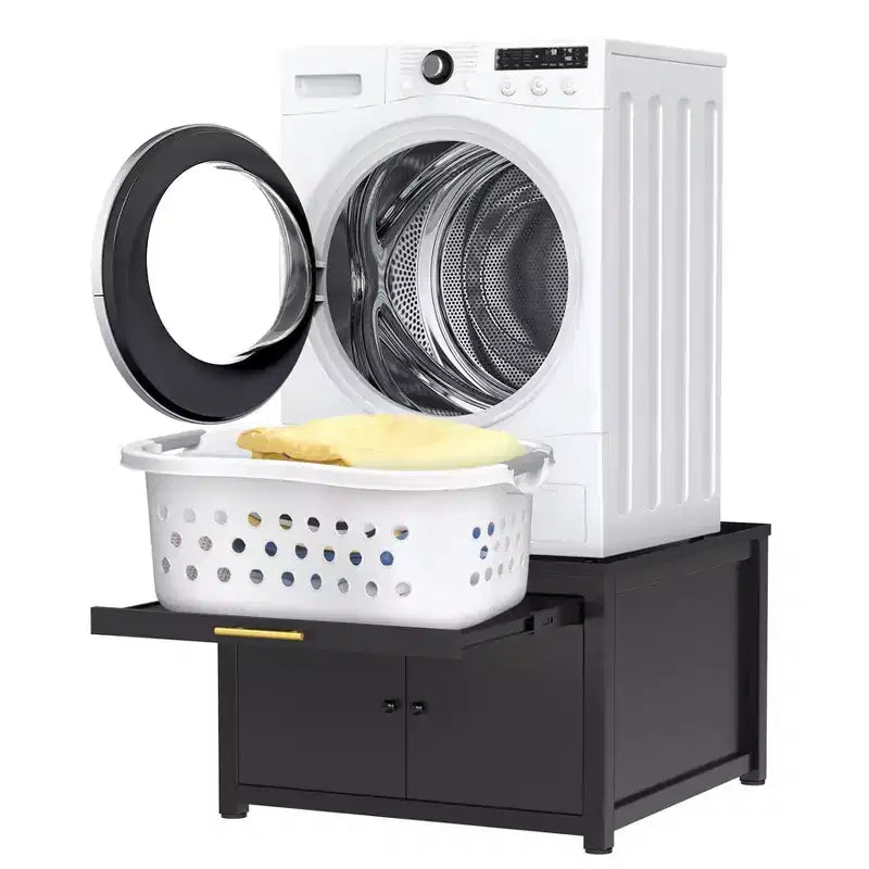 Black / White Heavy-Duty Metal Washer & Dryer Pedestal Stand – Single Unit, Anti-Vibration
