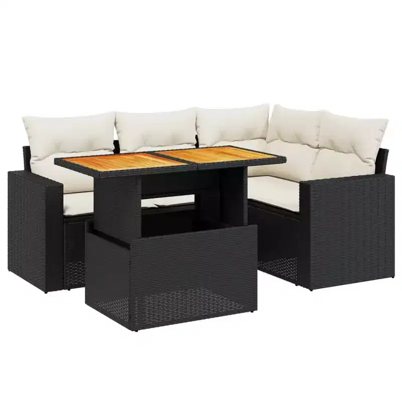 vidaXL Modular Outdoor Sofa Set with Storage, Cushions in Different Colors